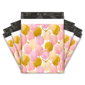 10x13 Pink and Gold Balloons Designer Poly Mailers Shipping Envelopes Premium Printed Bags