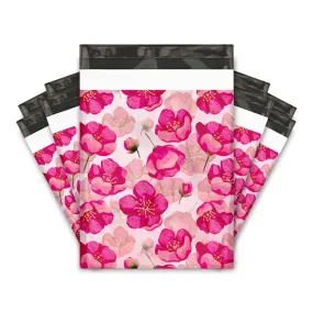 10x13 Pink Poppies Designer Poly Mailers Shipping Envelopes Premium Printed Bags