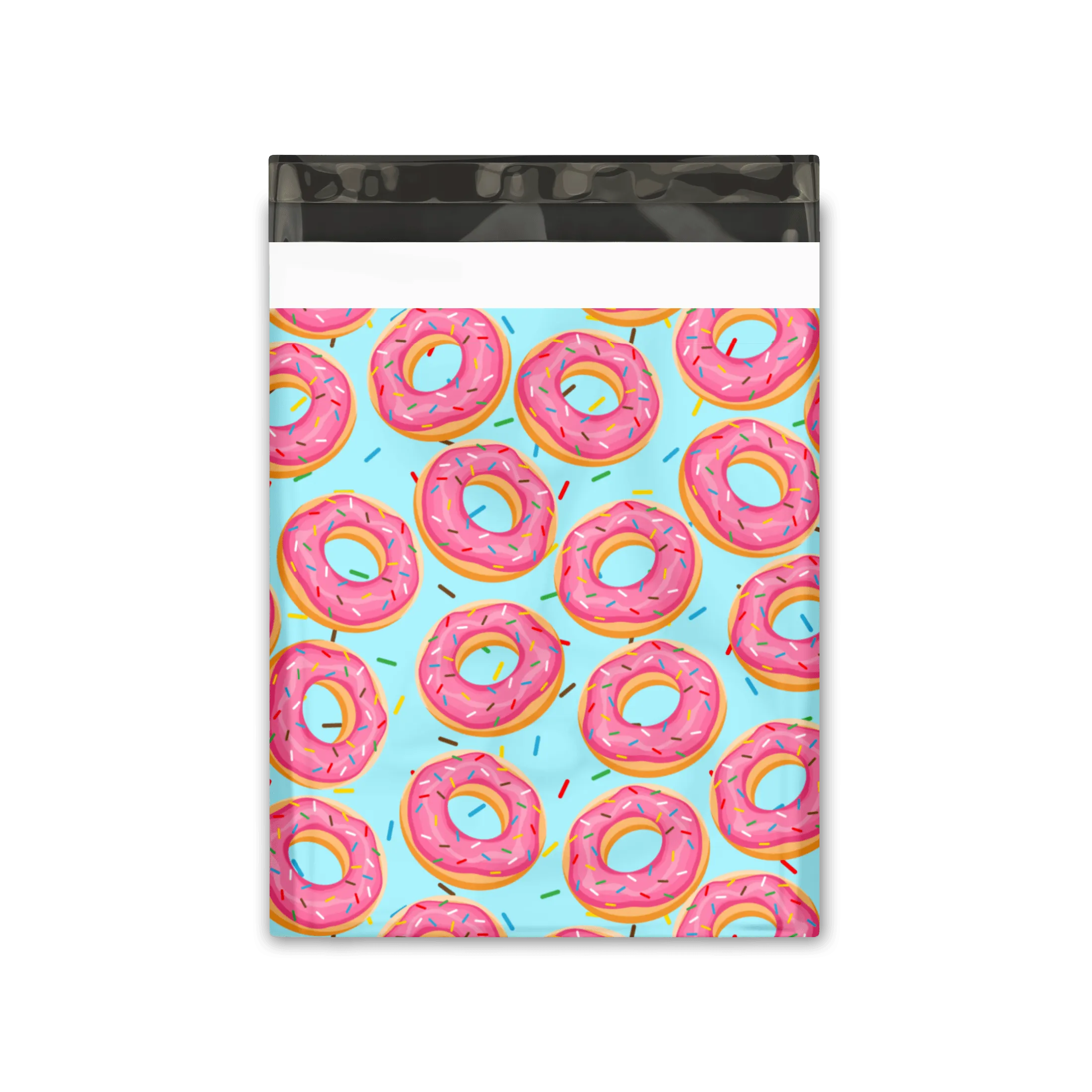 10x13 Sprinkled Donuts Designer Poly Mailers Shipping Envelopes Premium Printed Bags