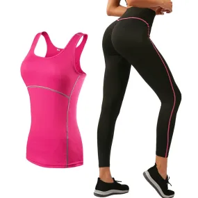 2021 Sports Running Cropped Top  Leggings Set Women Fitness Suit Yoga Sets Gym Trainning Set Clothing workout fitness women yo