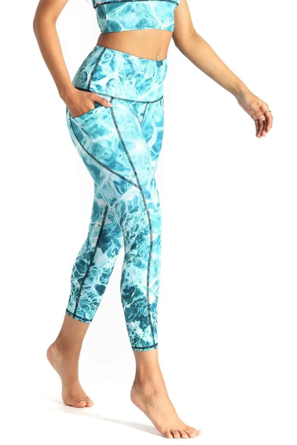 7/8 Boundless Legging with Pockets in Pool Party