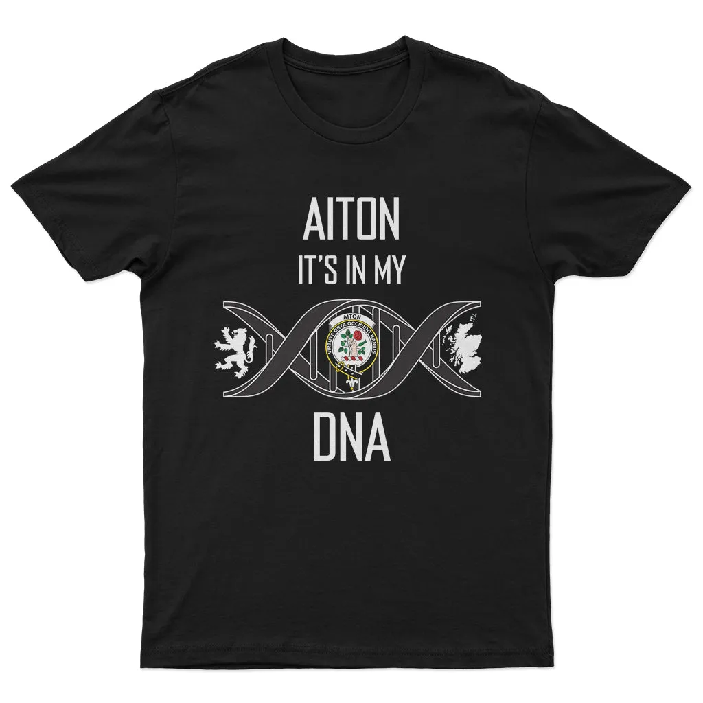 Aiton Family Crest DNA In Me Mens Cotton T Shirt