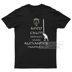 Alexander Clan Men's T-Shirt: Keep Calm and Let the Clan Handle It Caber Toss Highland Games Style