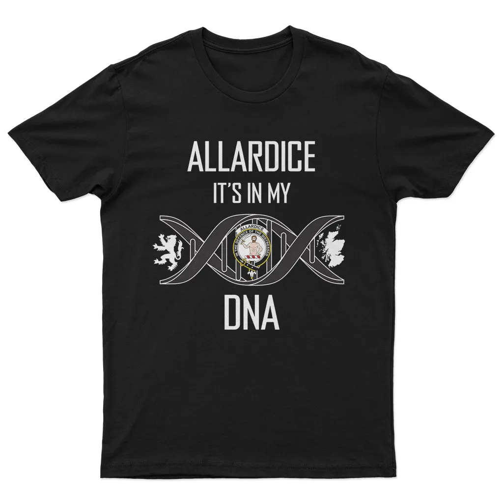 Allardice Family Crest DNA In Me Mens Cotton T Shirt