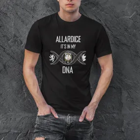 Allardice Family Crest DNA In Me Mens Cotton T Shirt