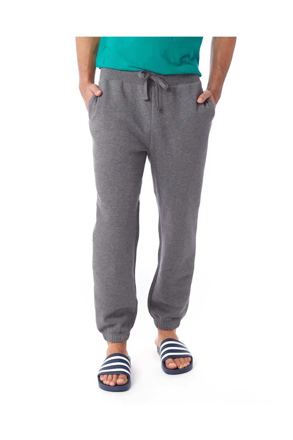 Alternative Mens Eco Cozy Fleece Sweatpants w/ Pockets - Heather Dark Grey