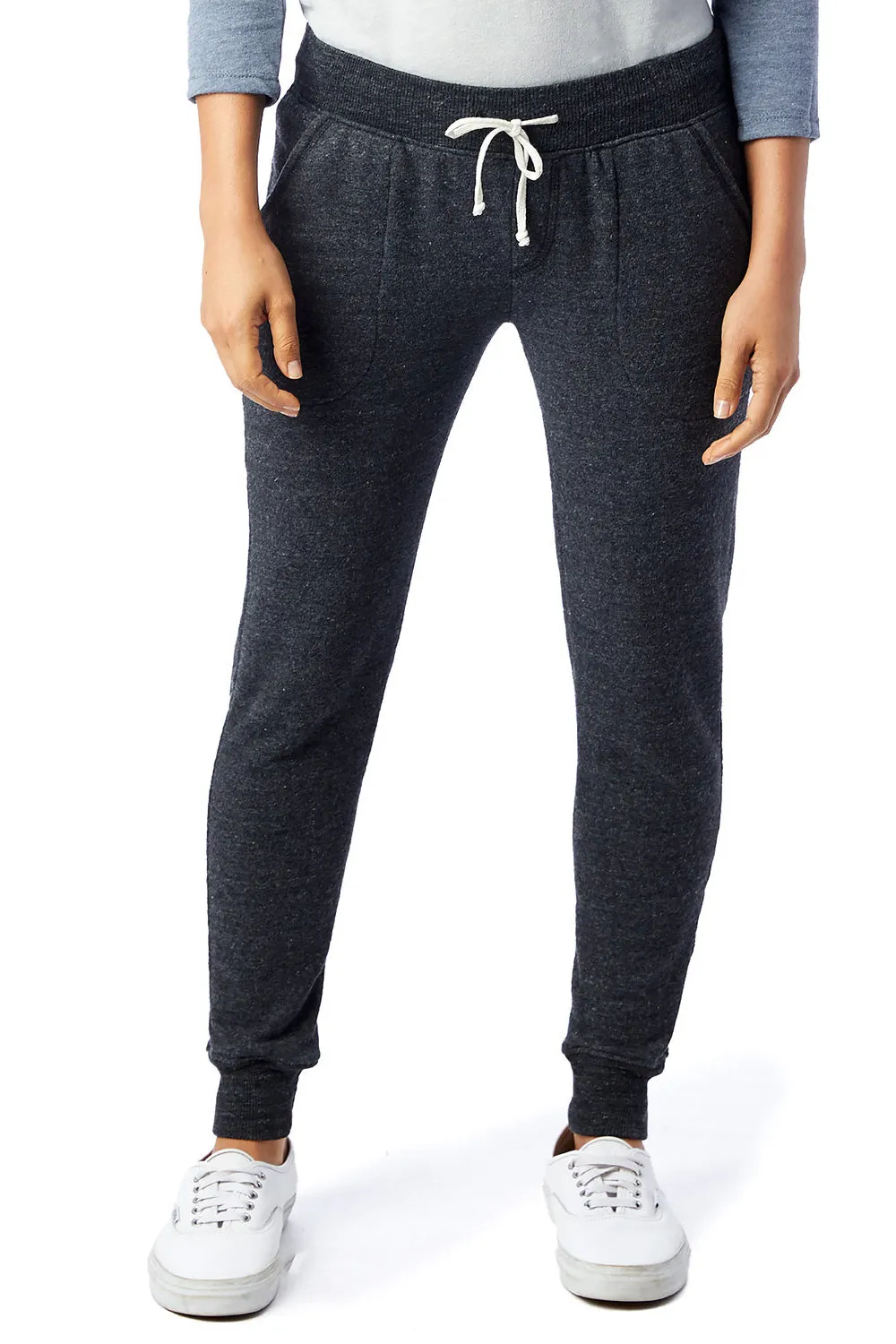 Alternative Womens Eco Fleece Jogger Sweatpants w/ Pockets - Eco Black