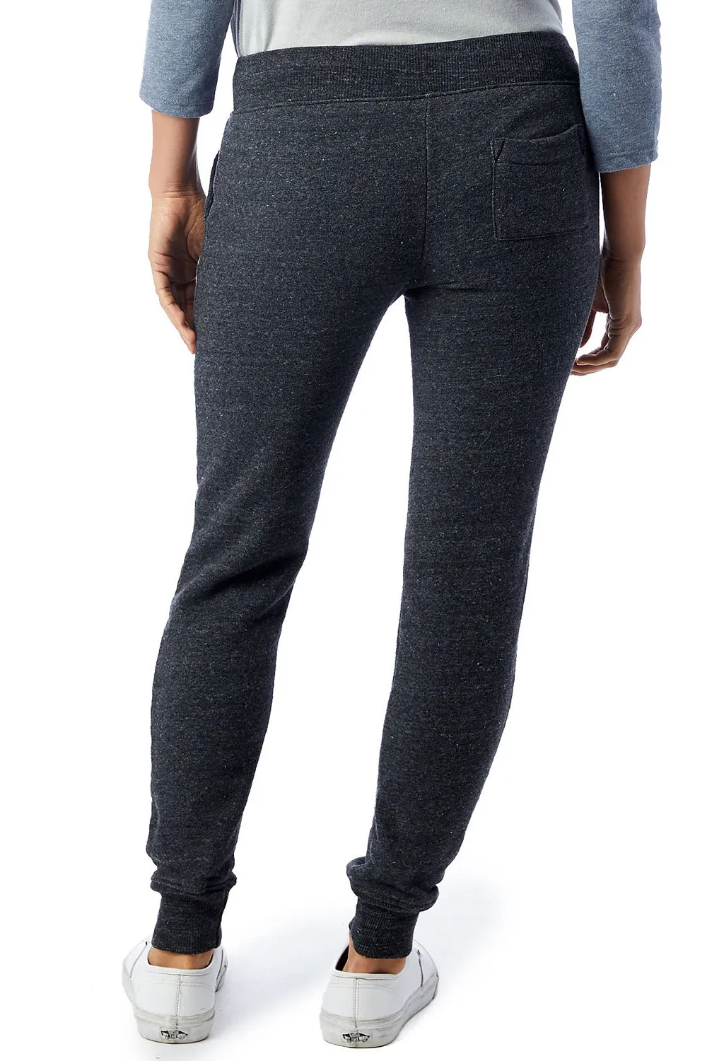 Alternative Womens Eco Fleece Jogger Sweatpants w/ Pockets - Eco Black