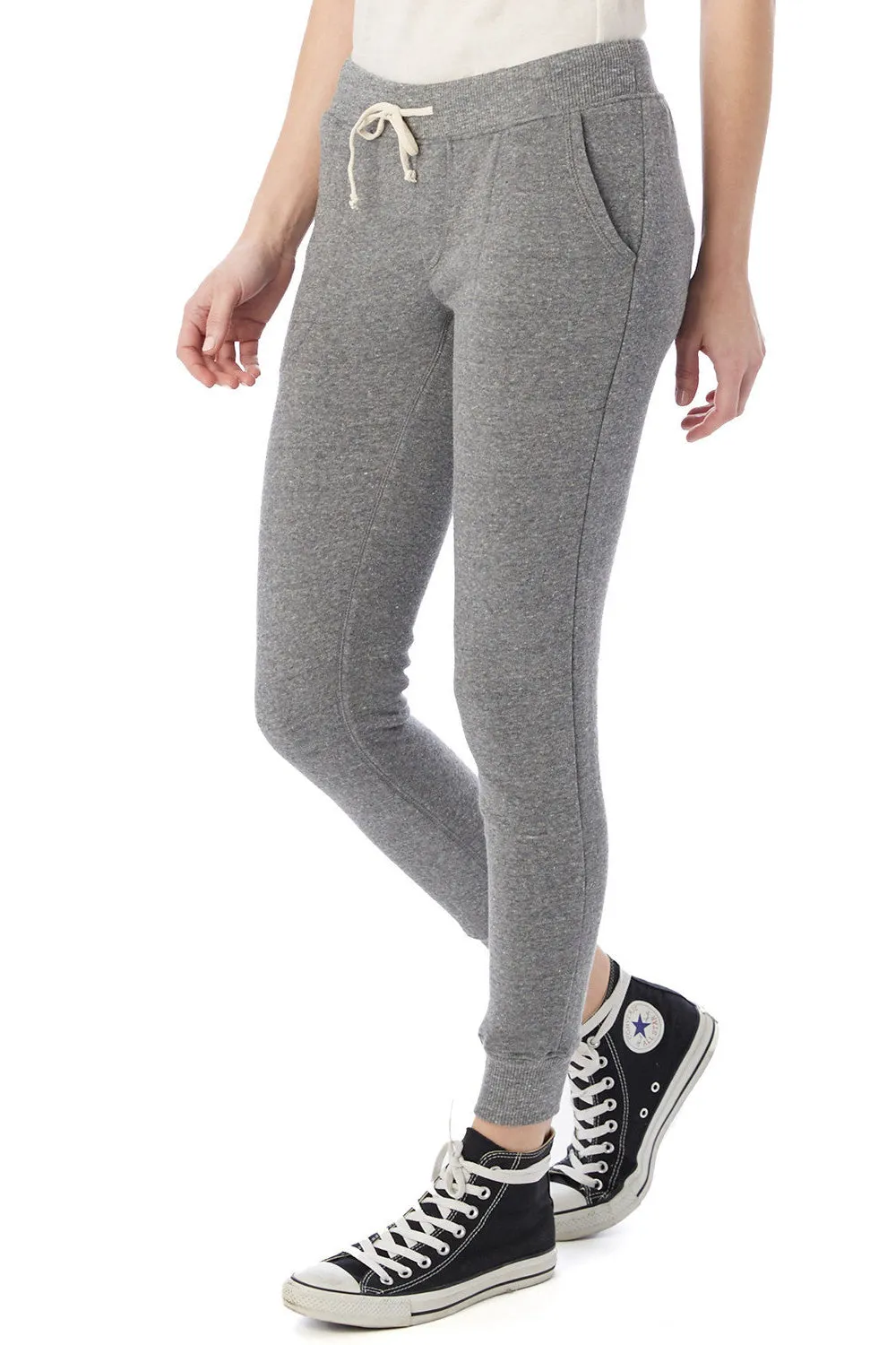 Alternative Womens Eco Fleece Jogger Sweatpants w/ Pockets - Eco Grey