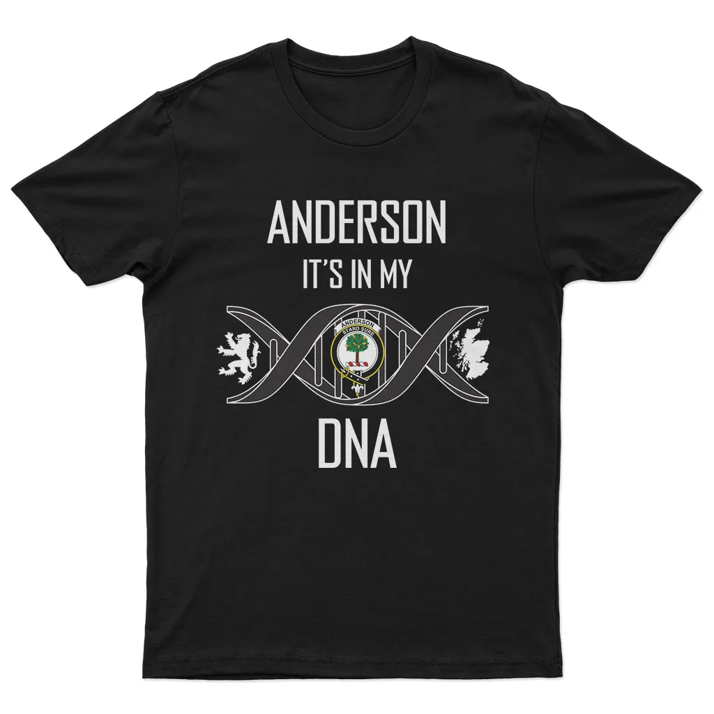 Anderson Family Crest DNA In Me Mens Cotton T Shirt