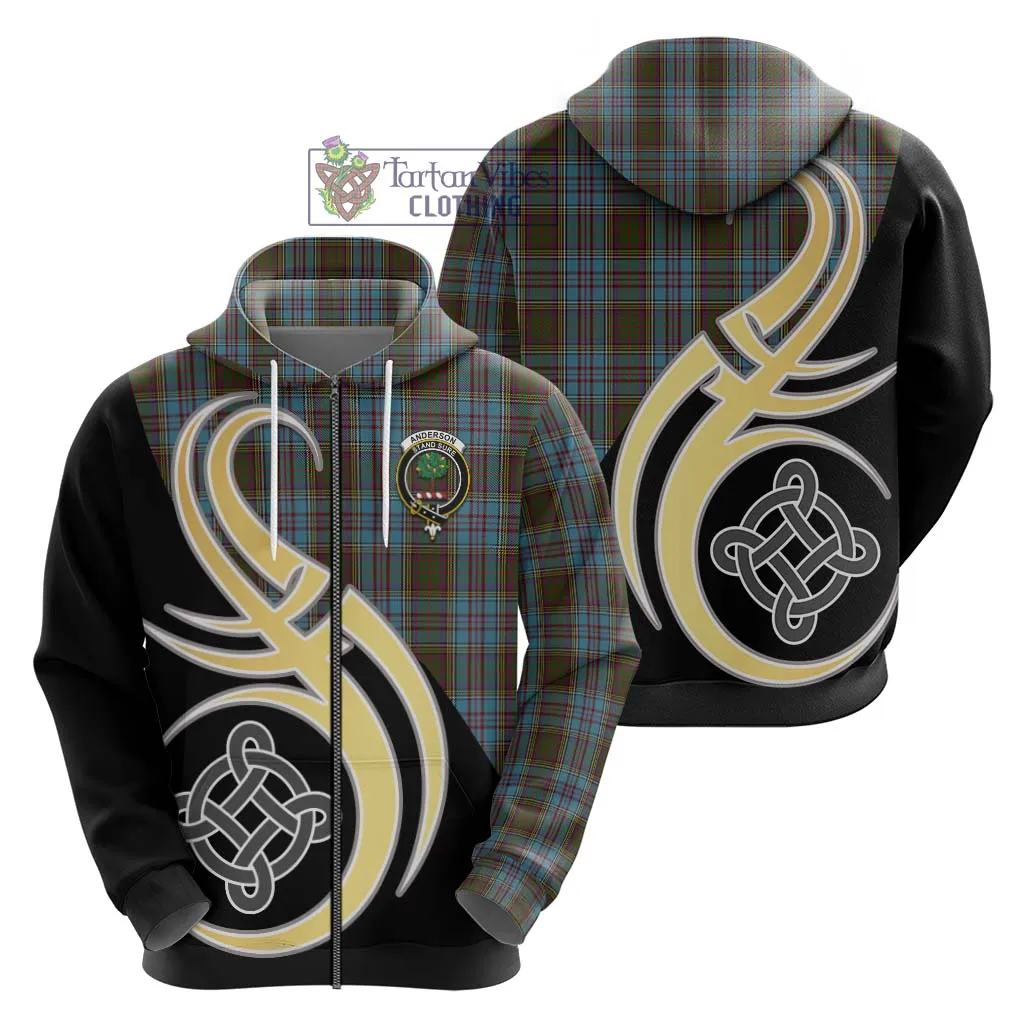 Anderson Tartan Hoodie with Family Crest and Celtic Symbol Style