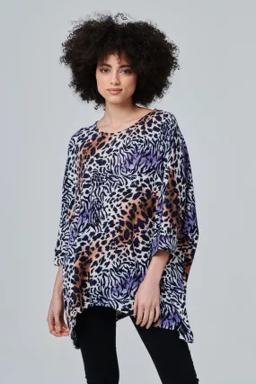 Animal Mixed Print Oversized Top