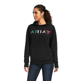 Ariat Women's Mexico Flag Logo Pullover Black Hoodie