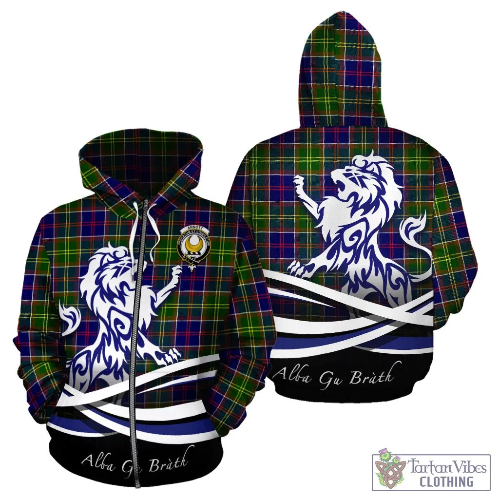 Arnott Tartan Hoodie with Alba Gu Brath Regal Lion Emblem