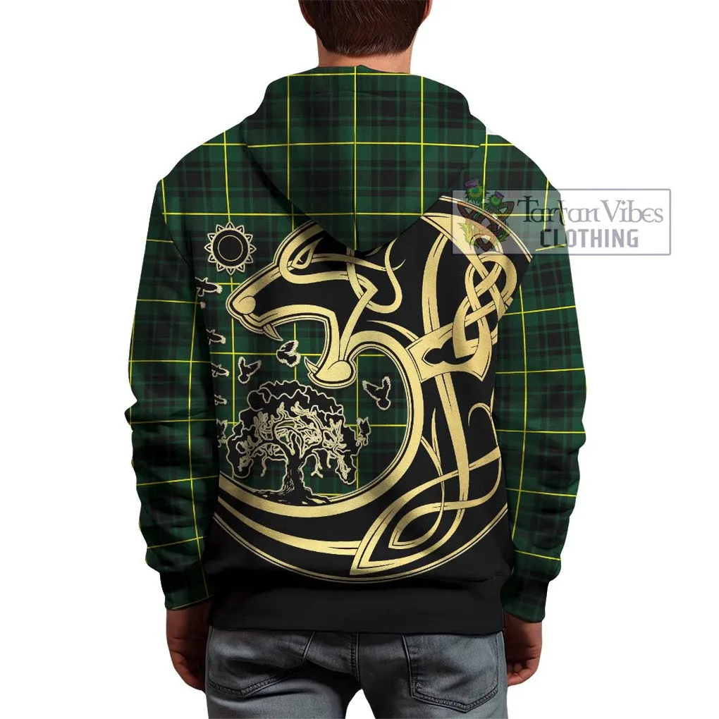 Arthur Modern Tartan Hoodie with Family Crest Celtic Wolf Style