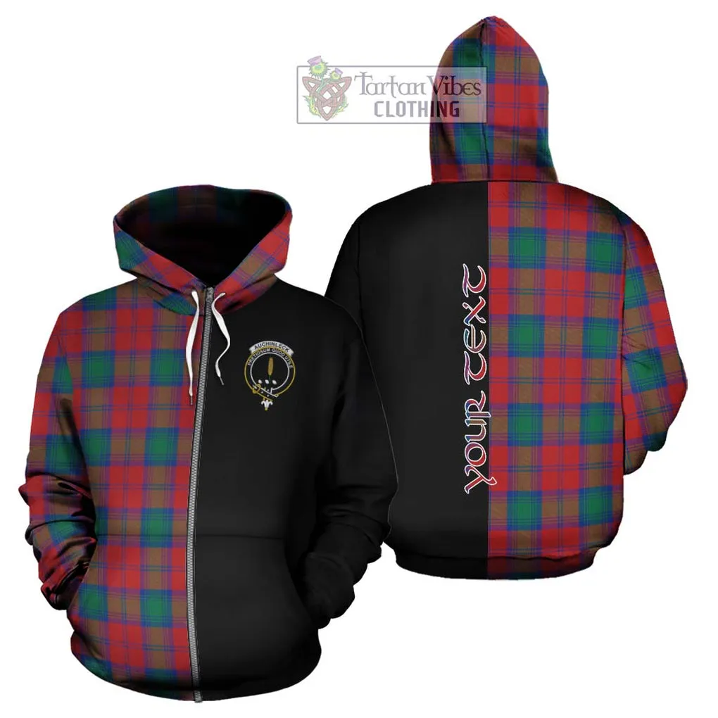 Auchinleck (Affleck) Tartan Hoodie with Family Crest and Half Of Me Style