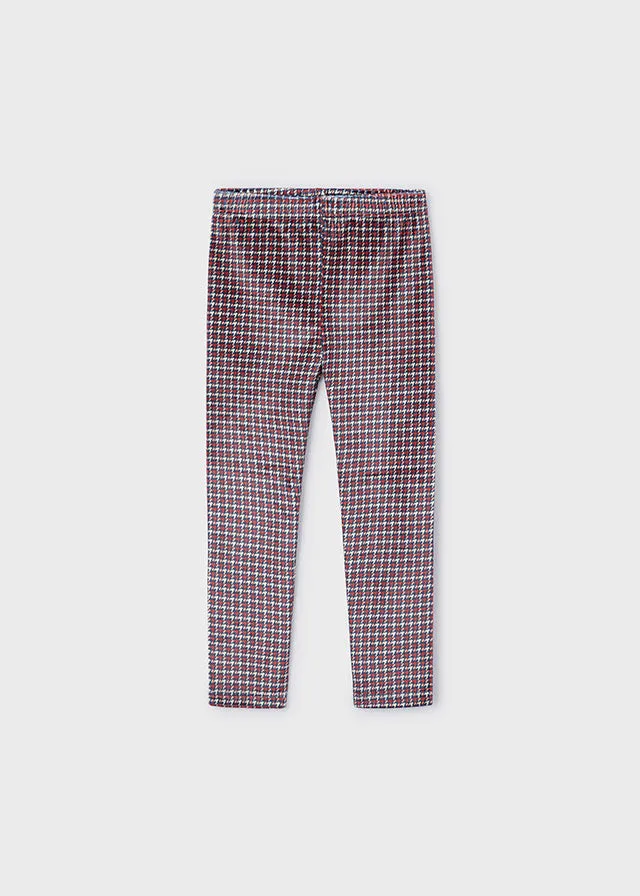 AW24 Mayoral Girls Red Dogtooth Leggings Set 4072 & 4703