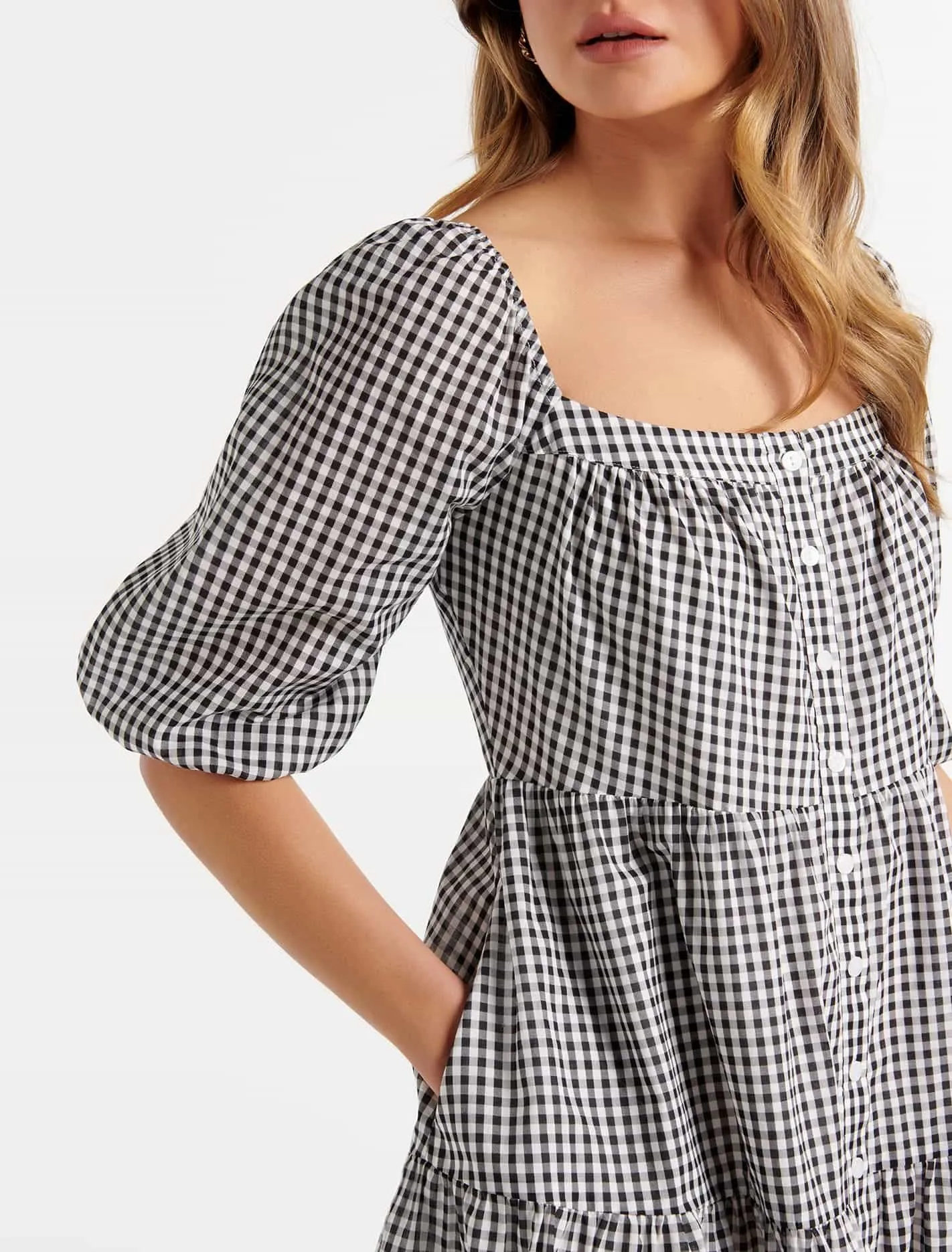 Bailey Gingham Smock Dress