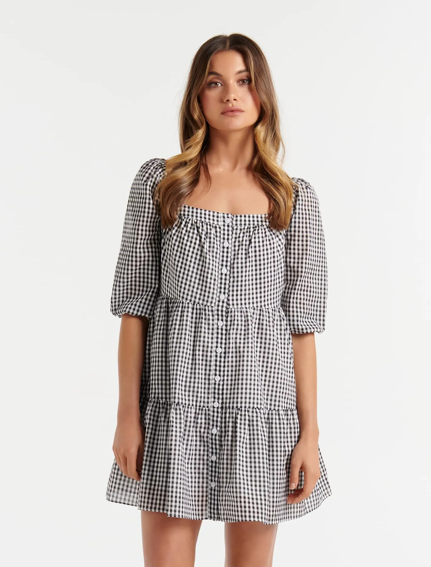 Bailey Gingham Smock Dress