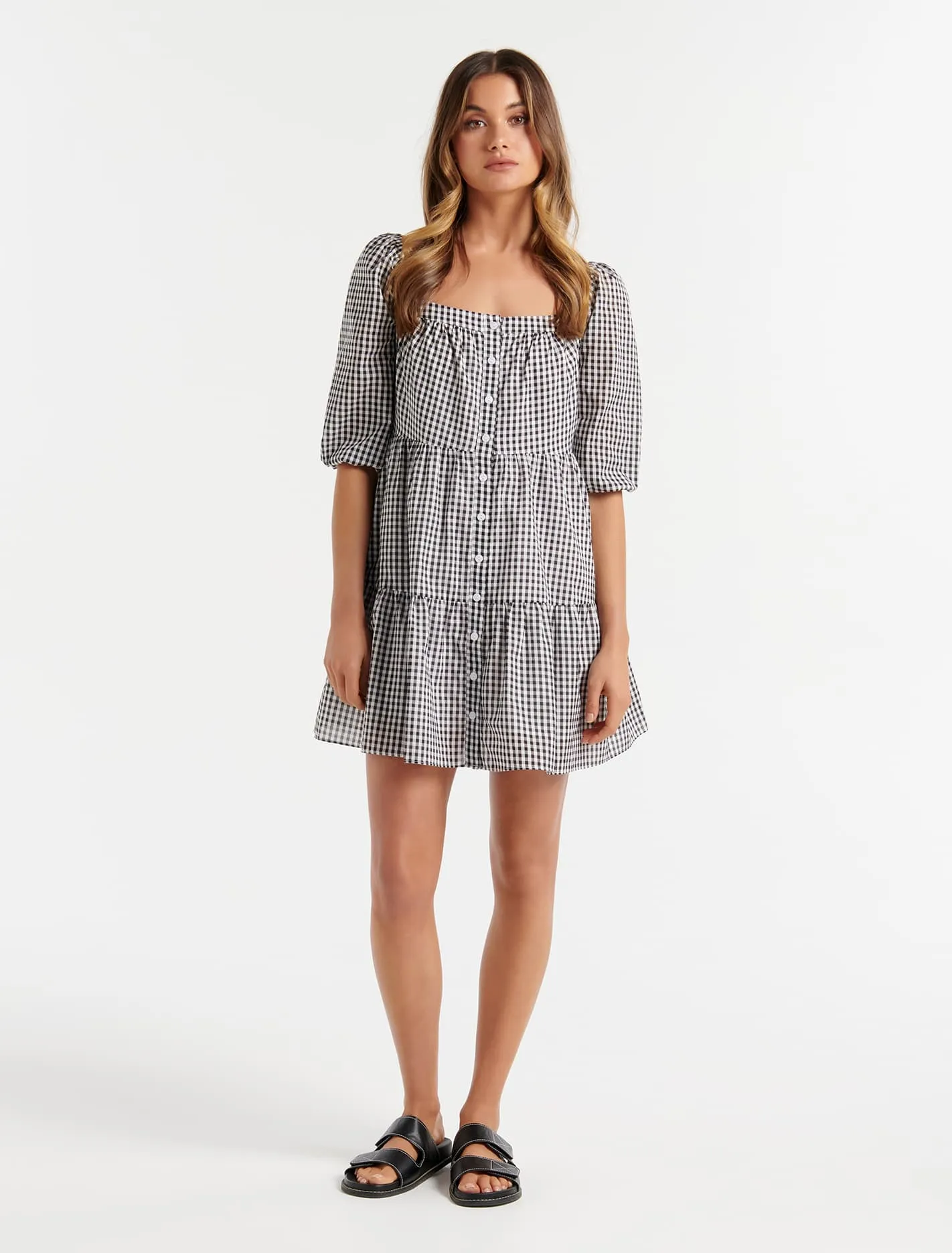 Bailey Gingham Smock Dress