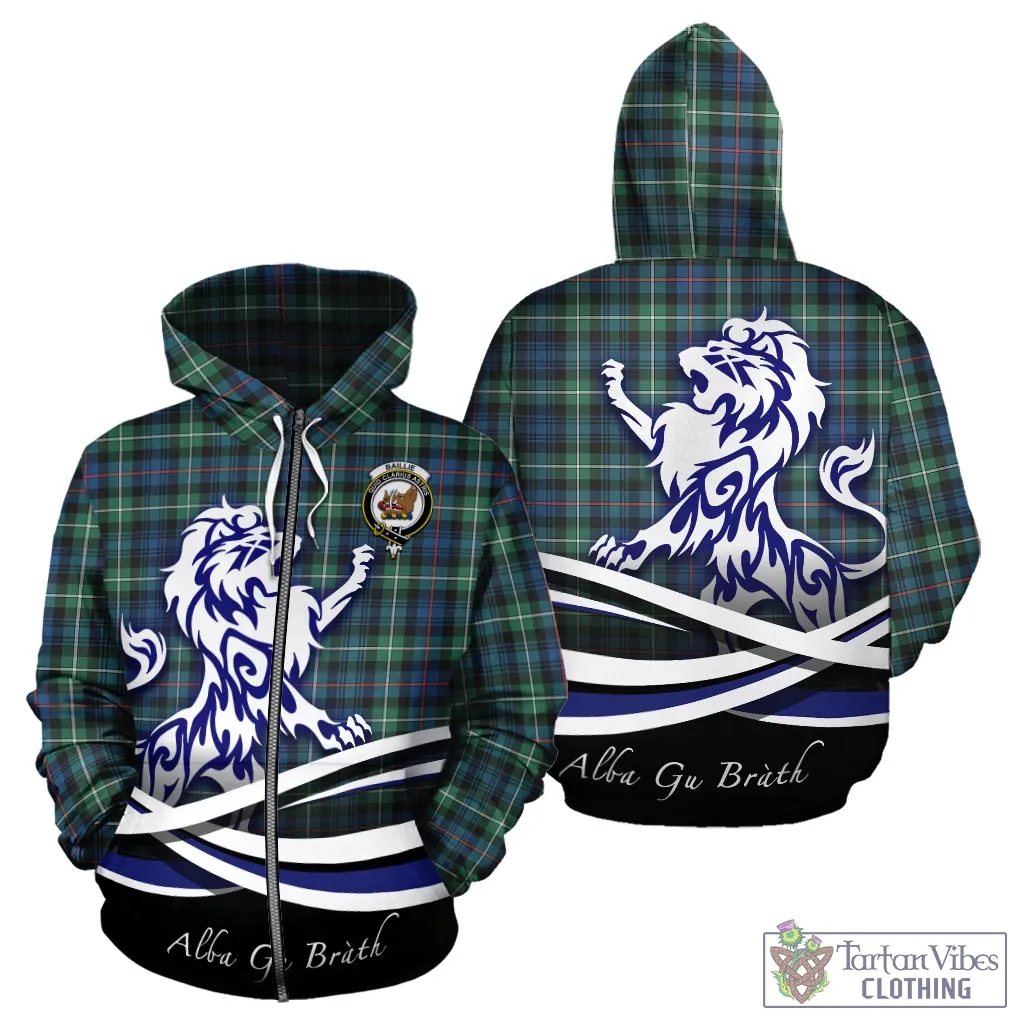 Baillie Ancient Tartan Hoodie with Alba Gu Brath Regal Lion Emblem