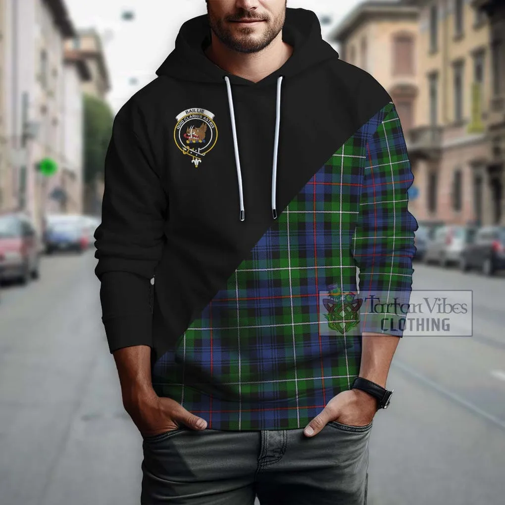 Baillie Tartan Hoodie with Family Crest and Military Logo Style