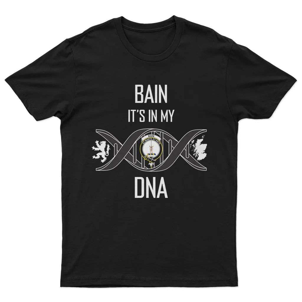 Bain Family Crest DNA In Me Mens Cotton T Shirt