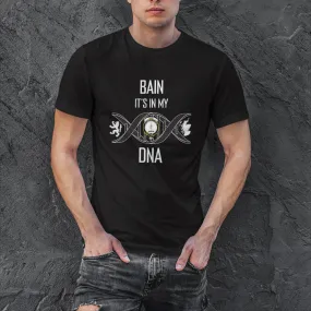 Bain Family Crest DNA In Me Mens Cotton T Shirt