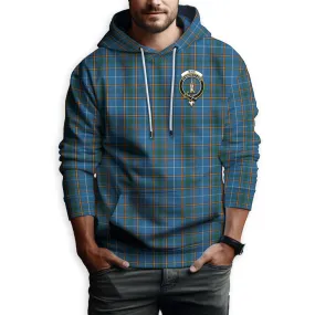 Bain Tartan Hoodie with Family Crest