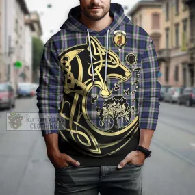 Baird Dress Tartan Hoodie with Family Crest Celtic Wolf Style