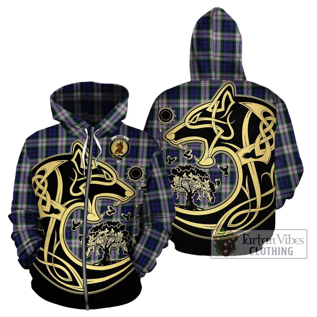 Baird Dress Tartan Hoodie with Family Crest Celtic Wolf Style