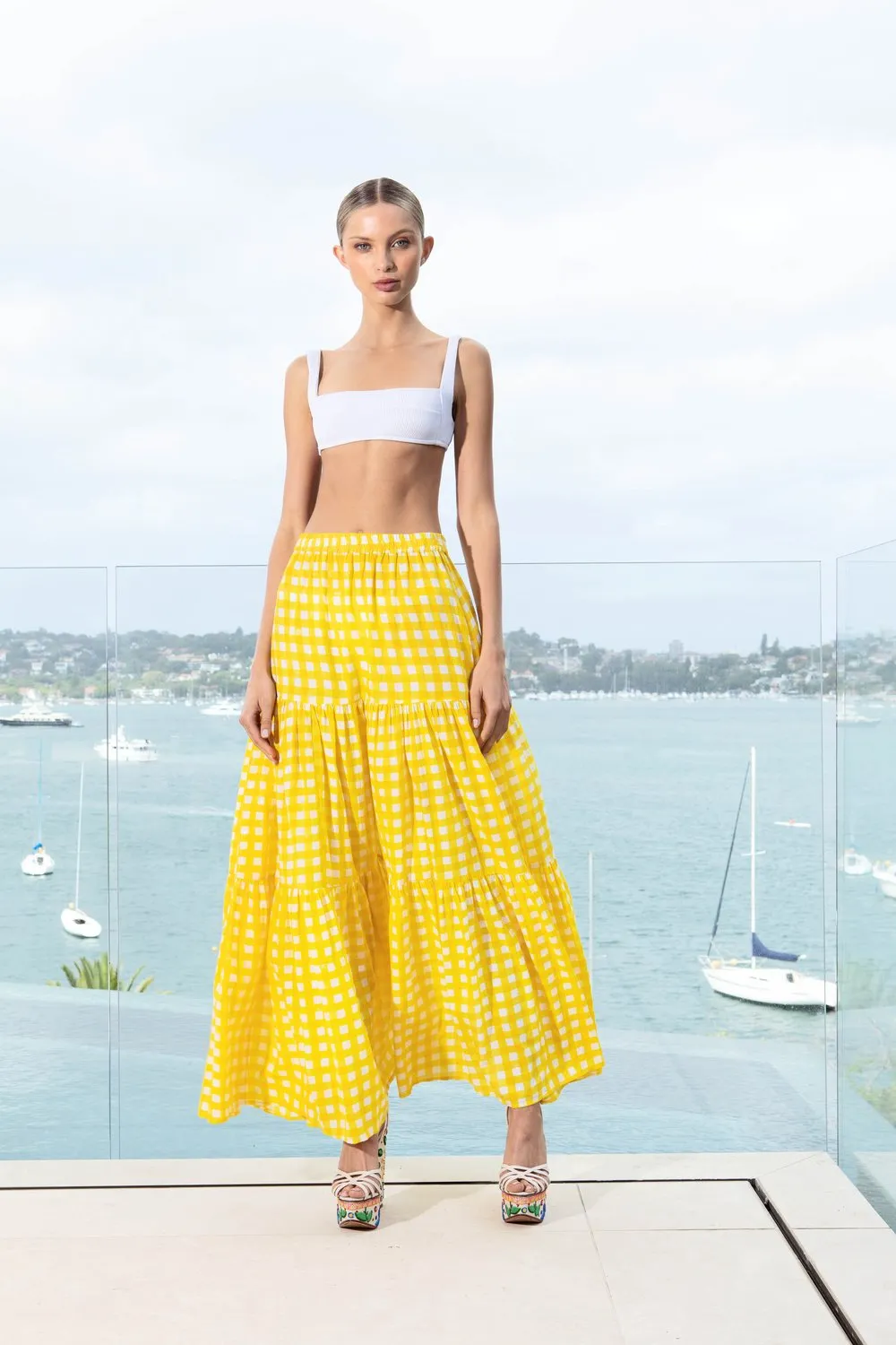 Ballet Checker Skirt in Yellow