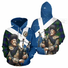 Bannatyne Tartan Hoodie with Family Crest Scottish Bagpiper Vibes