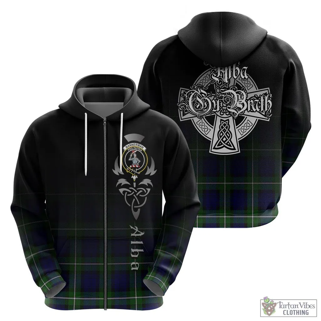 Bannerman Tartan Hoodie Featuring Alba Gu Brath Family Crest Celtic Inspired