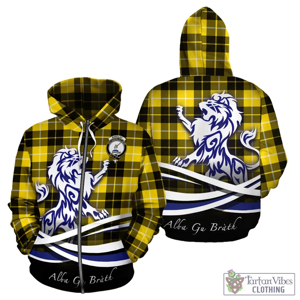 Barclay Dress Modern Tartan Hoodie with Alba Gu Brath Regal Lion Emblem