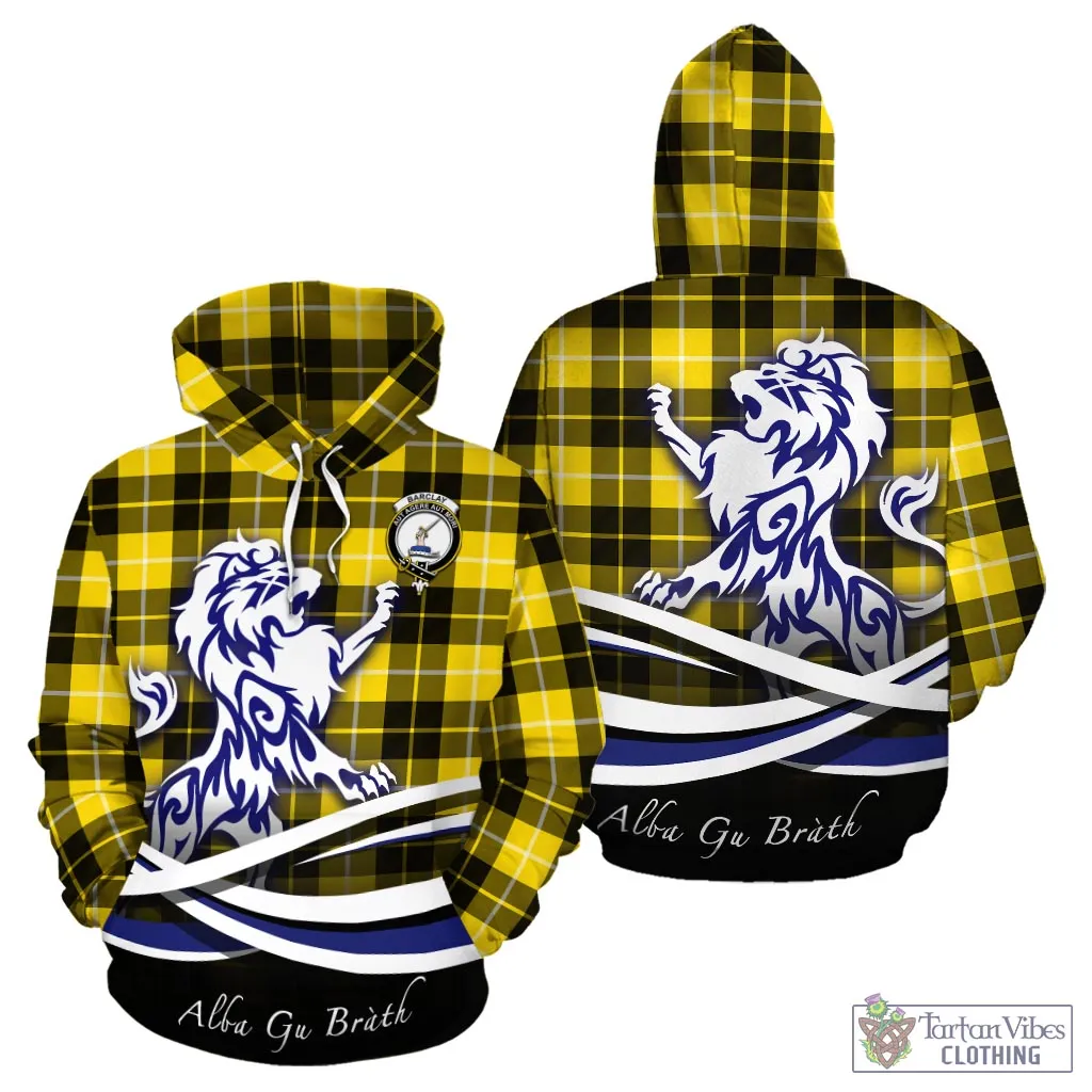 Barclay Dress Modern Tartan Hoodie with Alba Gu Brath Regal Lion Emblem