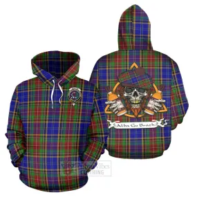 Beattie (Beatty) Tartan Hoodie with Family Crest and Bearded Skull Holding Bottles of Whiskey