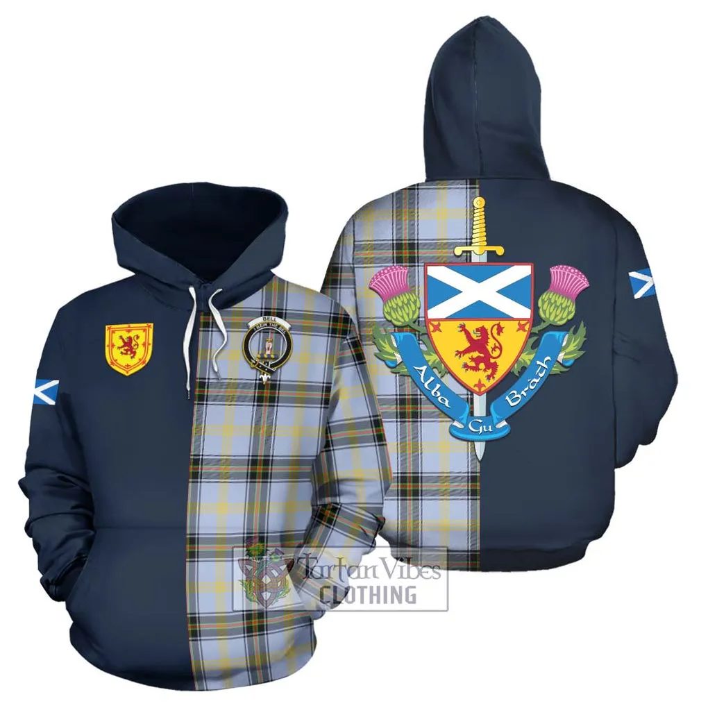 Bell of the Borders Tartan Hoodie Alba with Scottish Lion Royal Arm Half Style