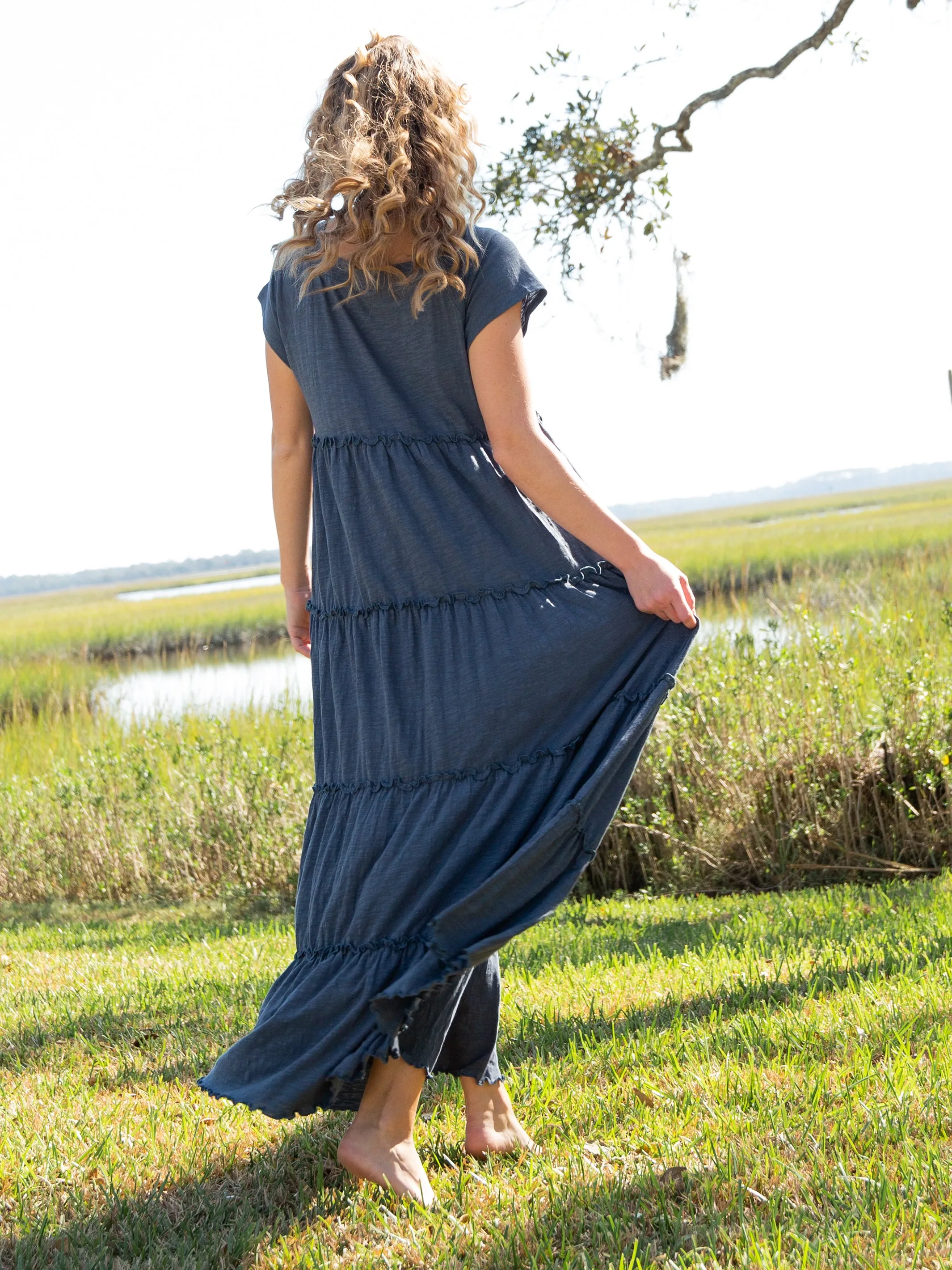 Berkley Cotton Maxi Dress - Indigo