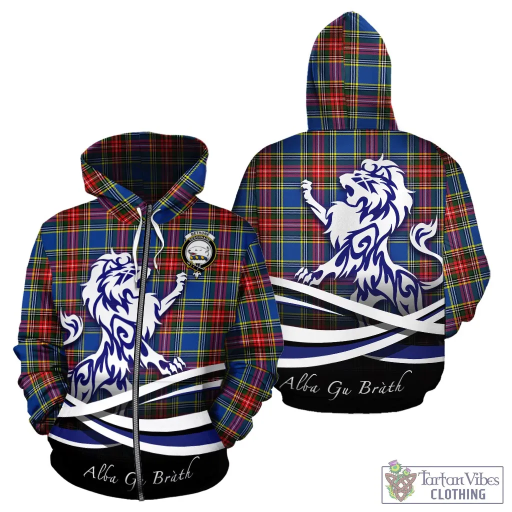 Bethune Tartan Hoodie with Alba Gu Brath Regal Lion Emblem