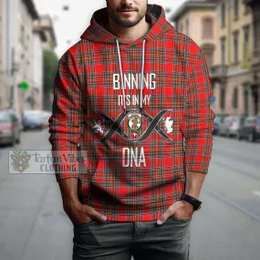 Binning Tartan Hoodie with Family Crest DNA In Me Style