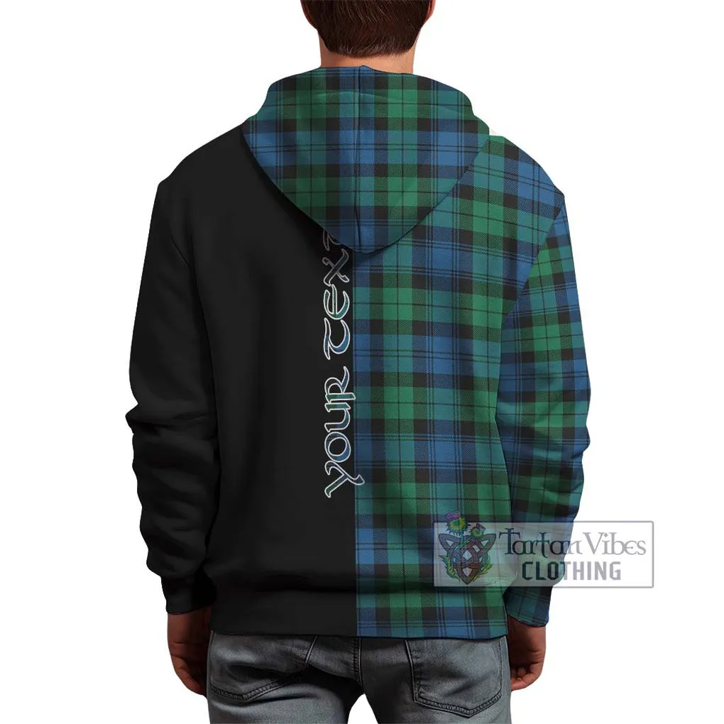 Black Watch Ancient Tartan Hoodie with Family Crest and Half Of Me Style