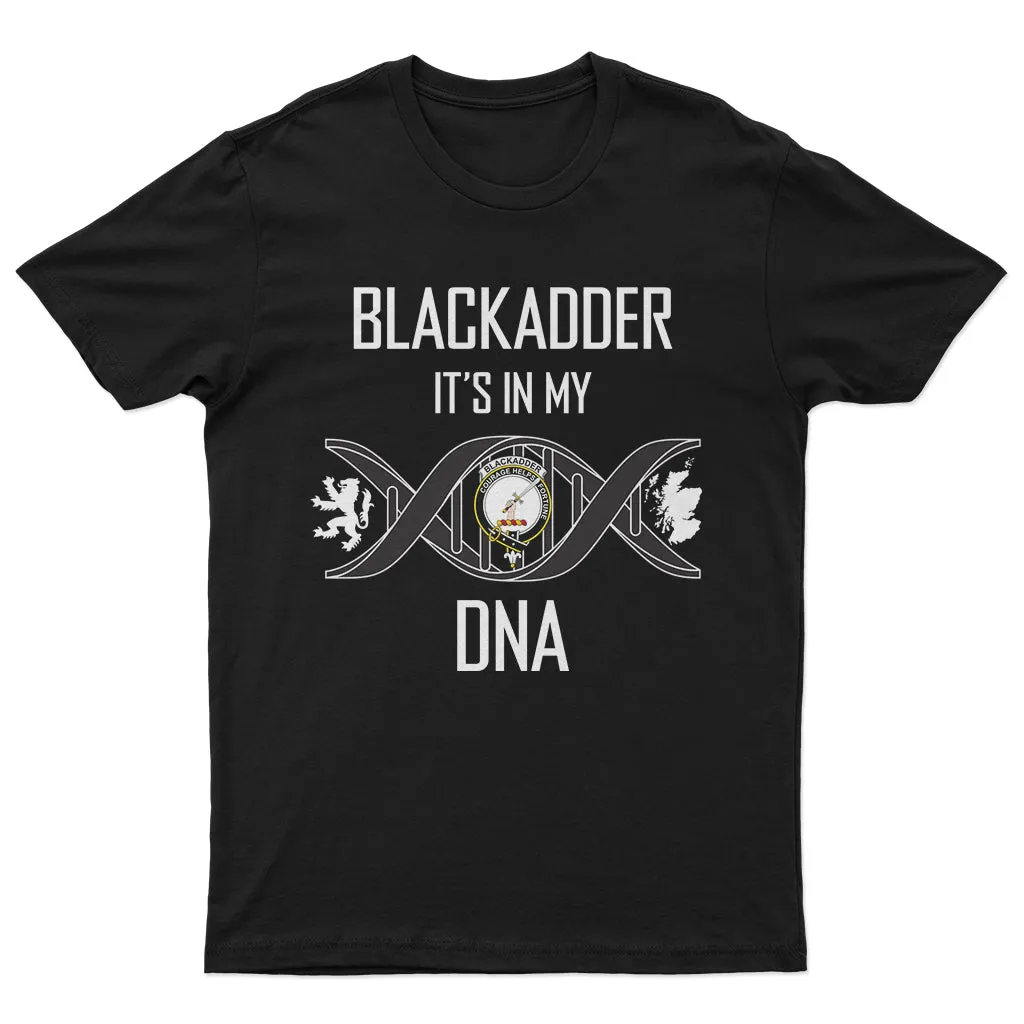 Blackadder Family Crest DNA In Me Mens Cotton T Shirt