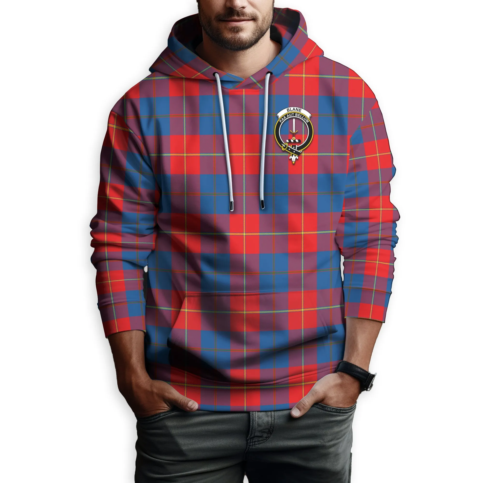 Blane Tartan Hoodie with Family Crest