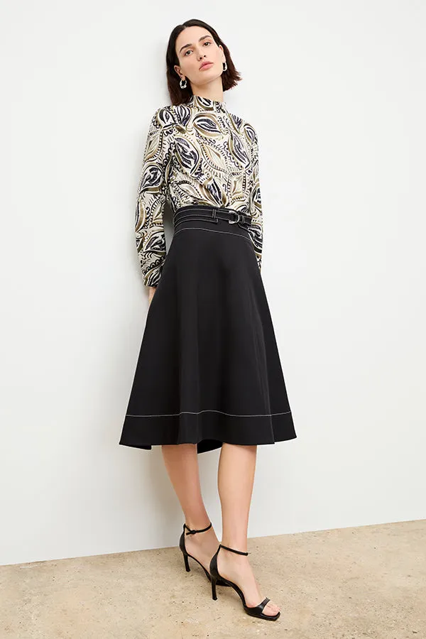 Bodhi Skirt - Contrast Stitch Eco Better Than Denim :: Black