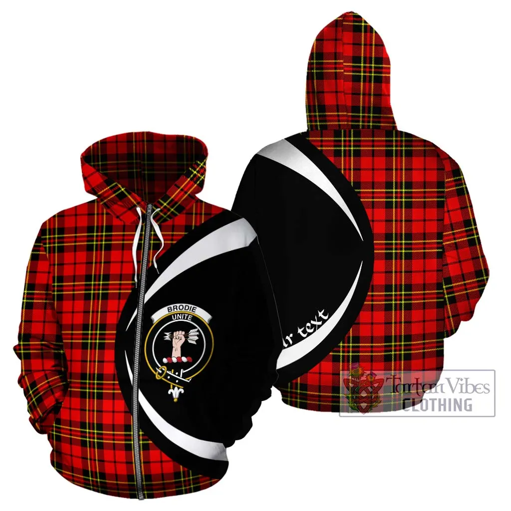 Brodie Modern Tartan Hoodie with Family Crest Circle Style