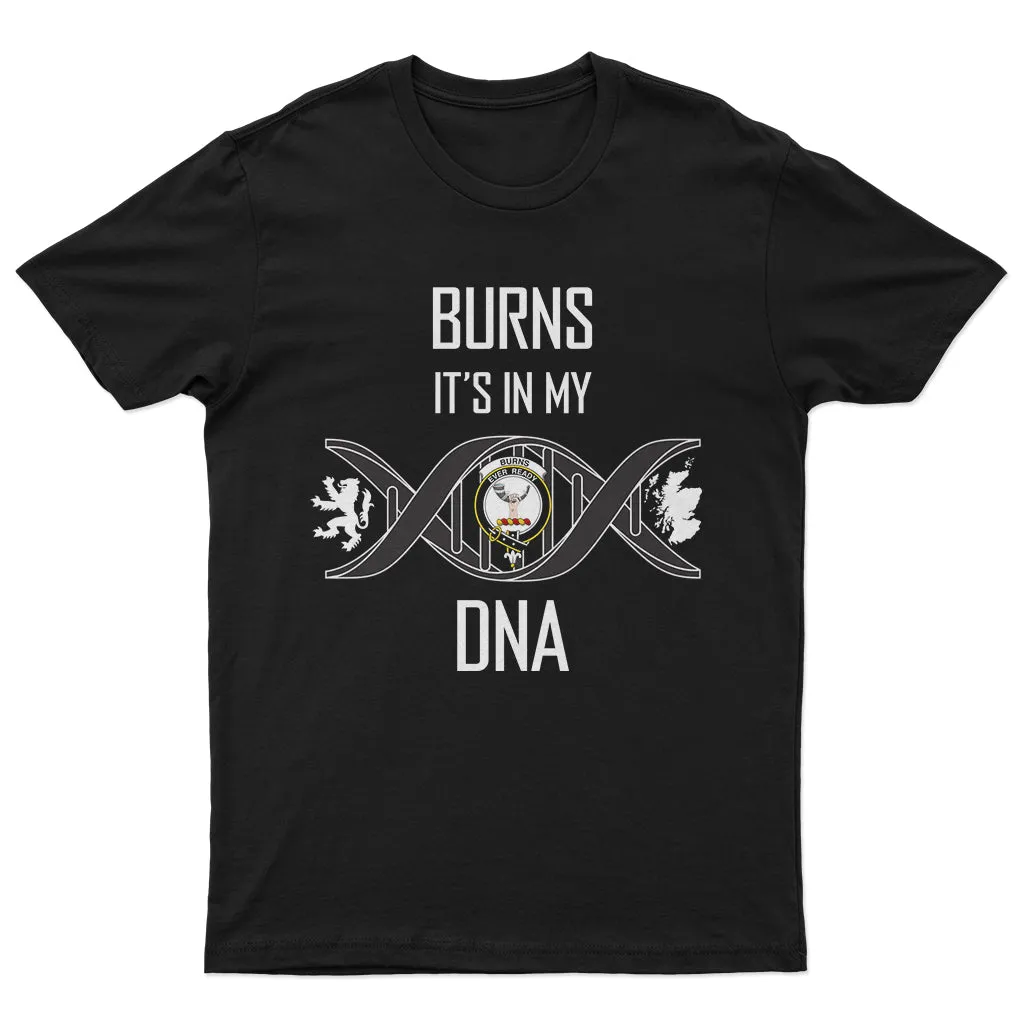 Burns Family Crest DNA In Me Mens Cotton T Shirt