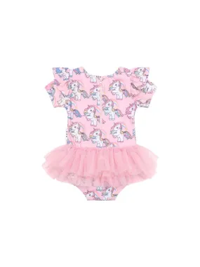 Candy Rainbow Unicorn Frill Tutu Swimsuit