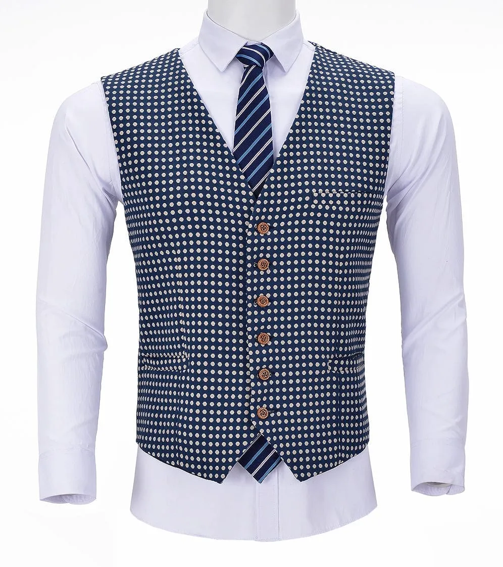 Casual Polka-dot V Neck Waistcoat