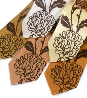 Chrysanthemum Silk Necktie